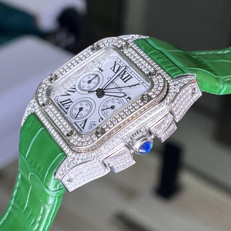 ساعت زنانه فول نگين كارتيه سانتوز Cartier Santos