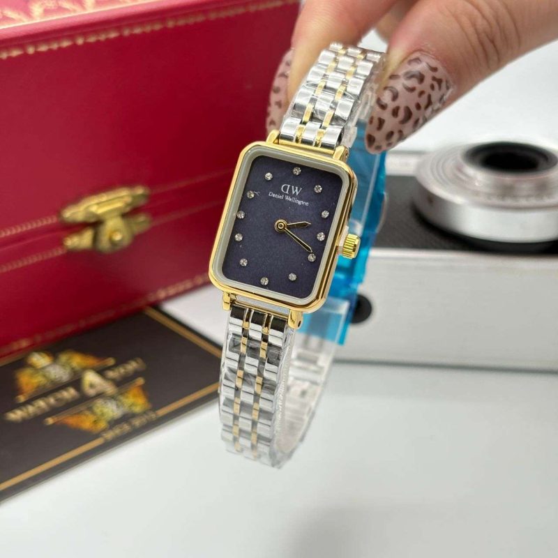 ساعت زنانه دنيل ولينگتون سیلور طلایی صفحه کهربایی Daniel Wellington