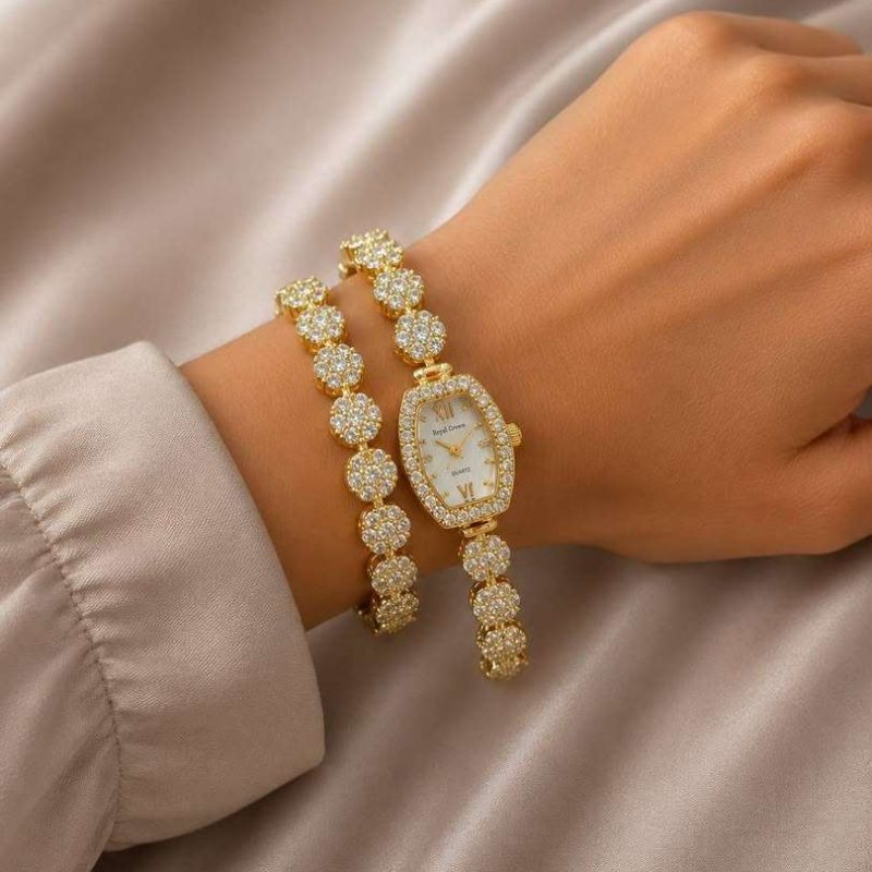 ساعت زنانه نگین دار رویال کرون  ROYAL CROWN