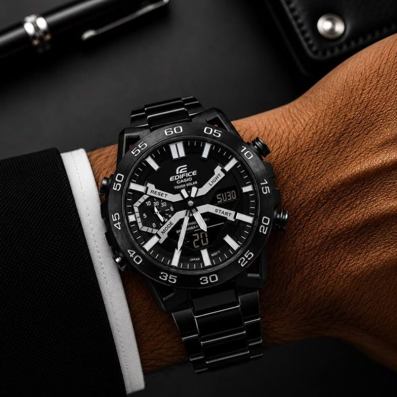 ساعت مردانه كاسيو اديفايس مشکی تمام مشکی Casio Edifice