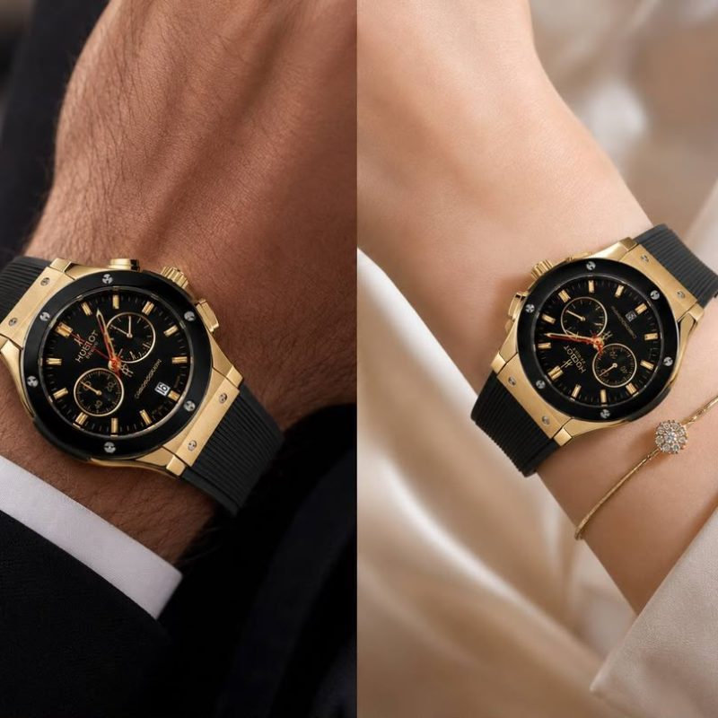 ساعت مچی ست هابلو کرنوگراف طلایی Hublot