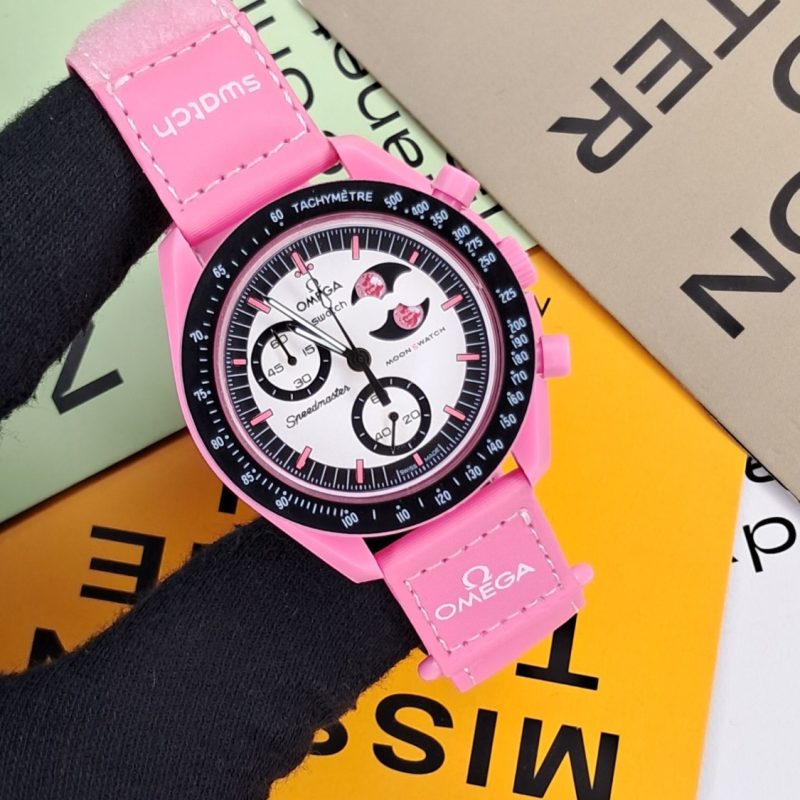 ساعت امگا سواچ ماموريت ماه صورتی -MoonSwatch Mission to the Pink Moonphase