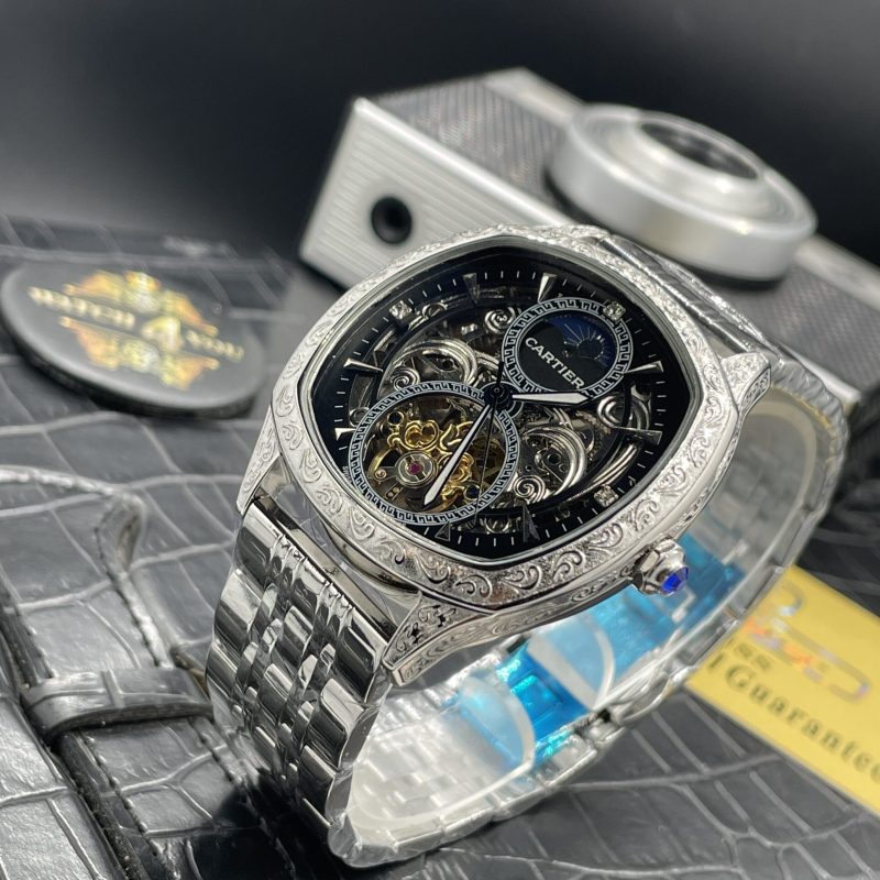 ساعت مردانه اتوماتیک کارتیر حکاکی Cartier
