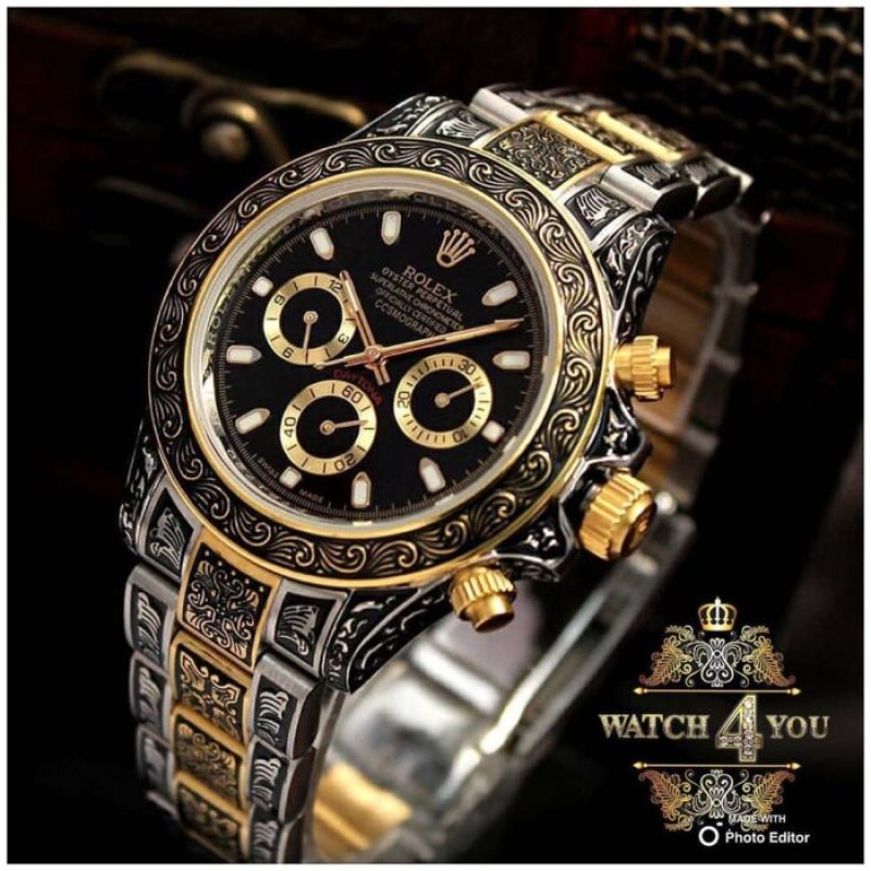 ساعت مردانه فول حكاكی موتور سوييس (Rolex)