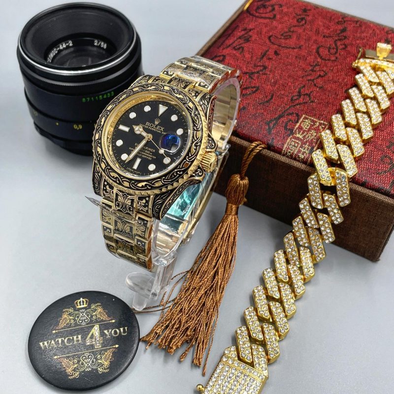ساعت مردانه حكاكی موتور سوئیس رولکس ROLEX (3)