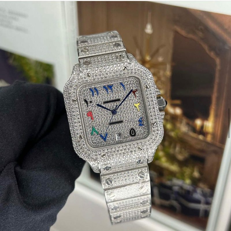 ساعت مردانه فول نگین موتور سوئیس کارتیر Cartier (3)
