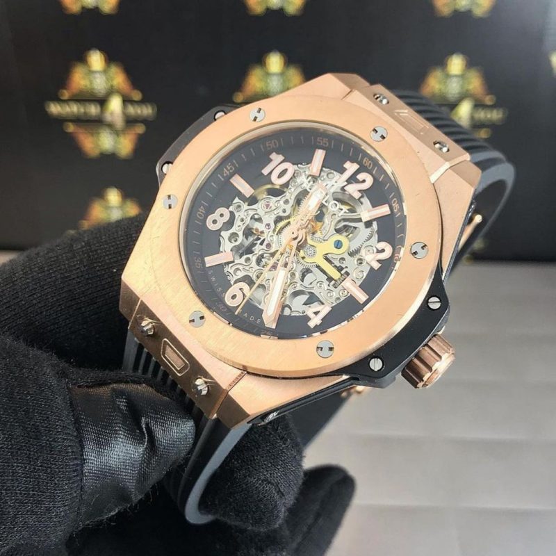 ساعت مچی مردانه مستر كواليتی درب پشت شيشه ای هوبلو(Hublot) (2)
