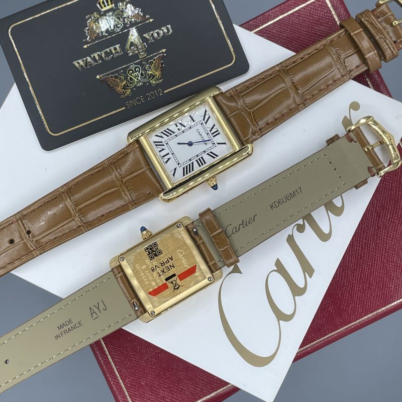 ساعت مچی مردانه کارتیه کد دار مدل تانک Cartier