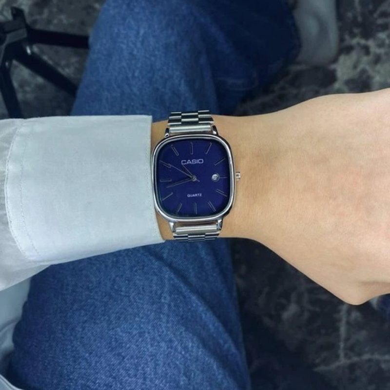 ساعت مچی مردانه کاسیو اولدمانی سیلور صفحه آبی Casio (1)